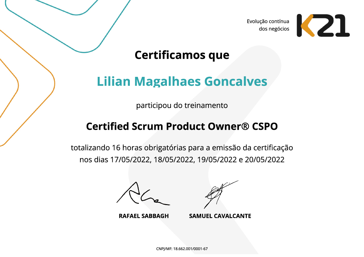 Certificado K21